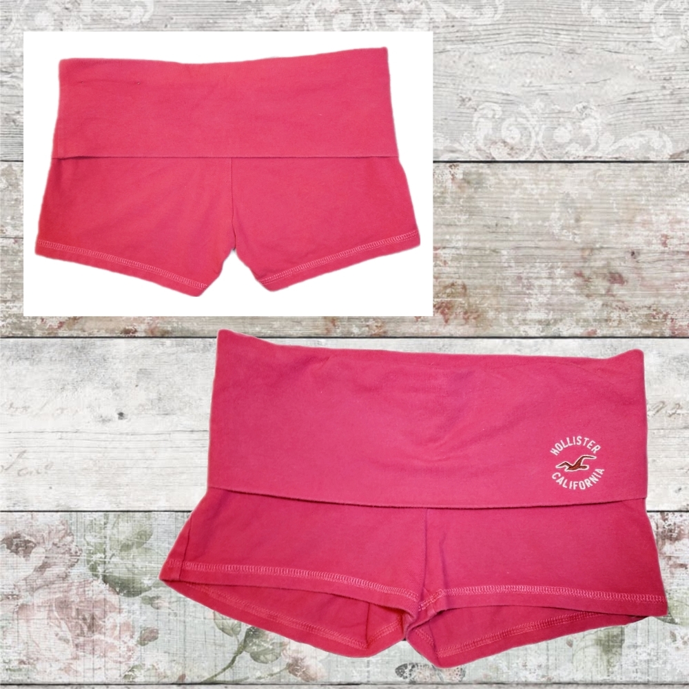 Hollister Yoga Shorts Small Hot Pink w/ White Logo